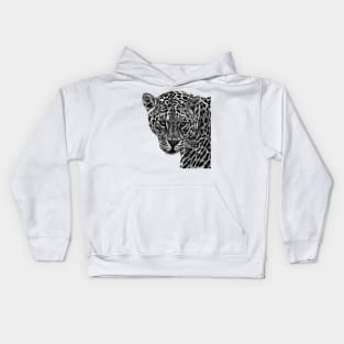 Jaguar cat ink illustration Kids Hoodie